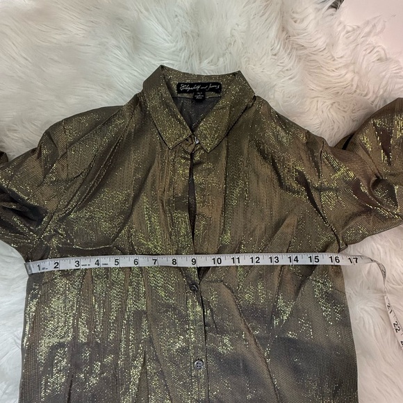 #598 Elizabeth & James Metallic Blouse size XS - Picture 5 of 8